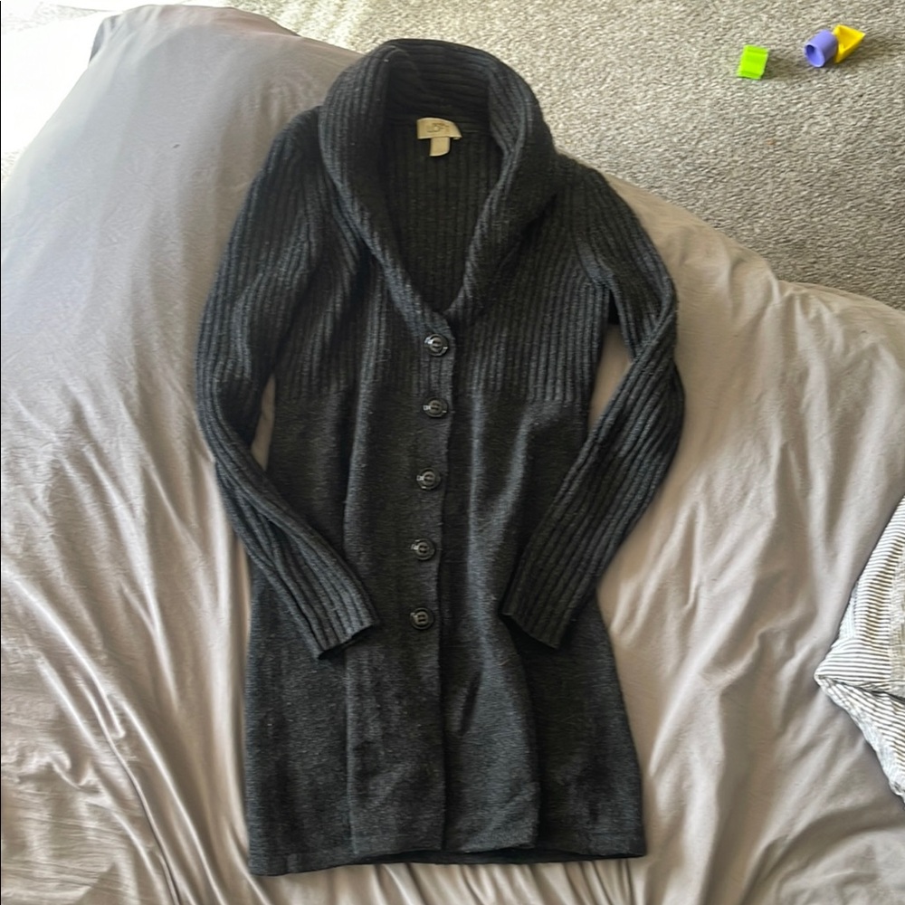 Women's Charcoal Gray Sweater Cardigan
